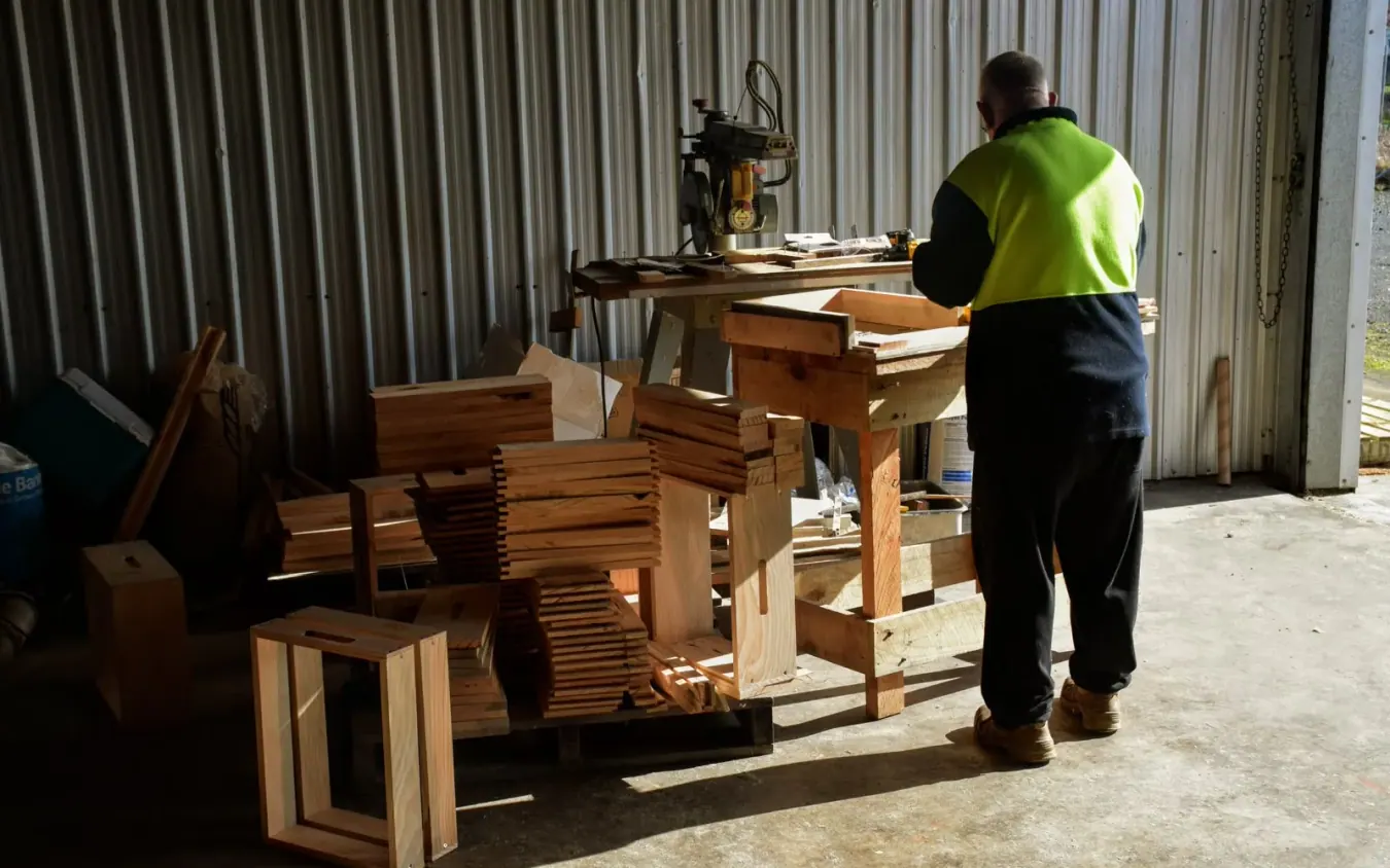 Hive box parts and workshop build setup