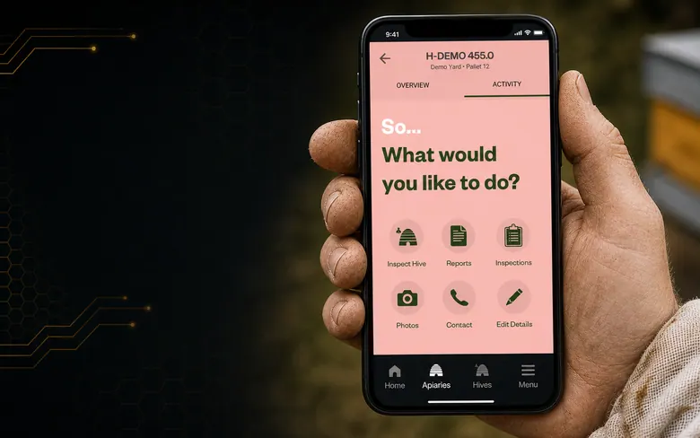 Mobile hive action demo screen