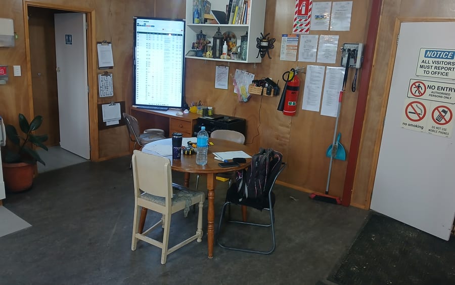 ApiDash dashboard running on the wall display in a real beekeeping staffroom